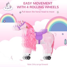 image-Child Mechanical Walking Ride on Horse Toy Plush Walk Pony Sound