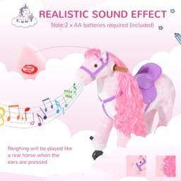 image-Child Mechanical Walking Ride on Horse Toy Plush Walk Pony Sound