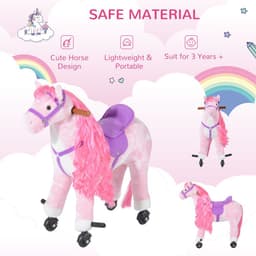 image-Child Mechanical Walking Ride on Horse Toy Plush Walk Pony Sound