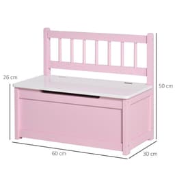 image-2-in-1 Wooden Toy Box Kids Seat Bench Storage Chest w/ Pneumatic Rod