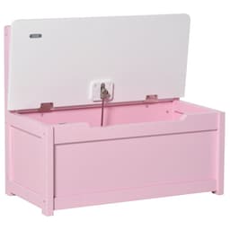 image-2-in-1 Wooden Toy Box Kids Seat Bench Storage Chest w/ Pneumatic Rod