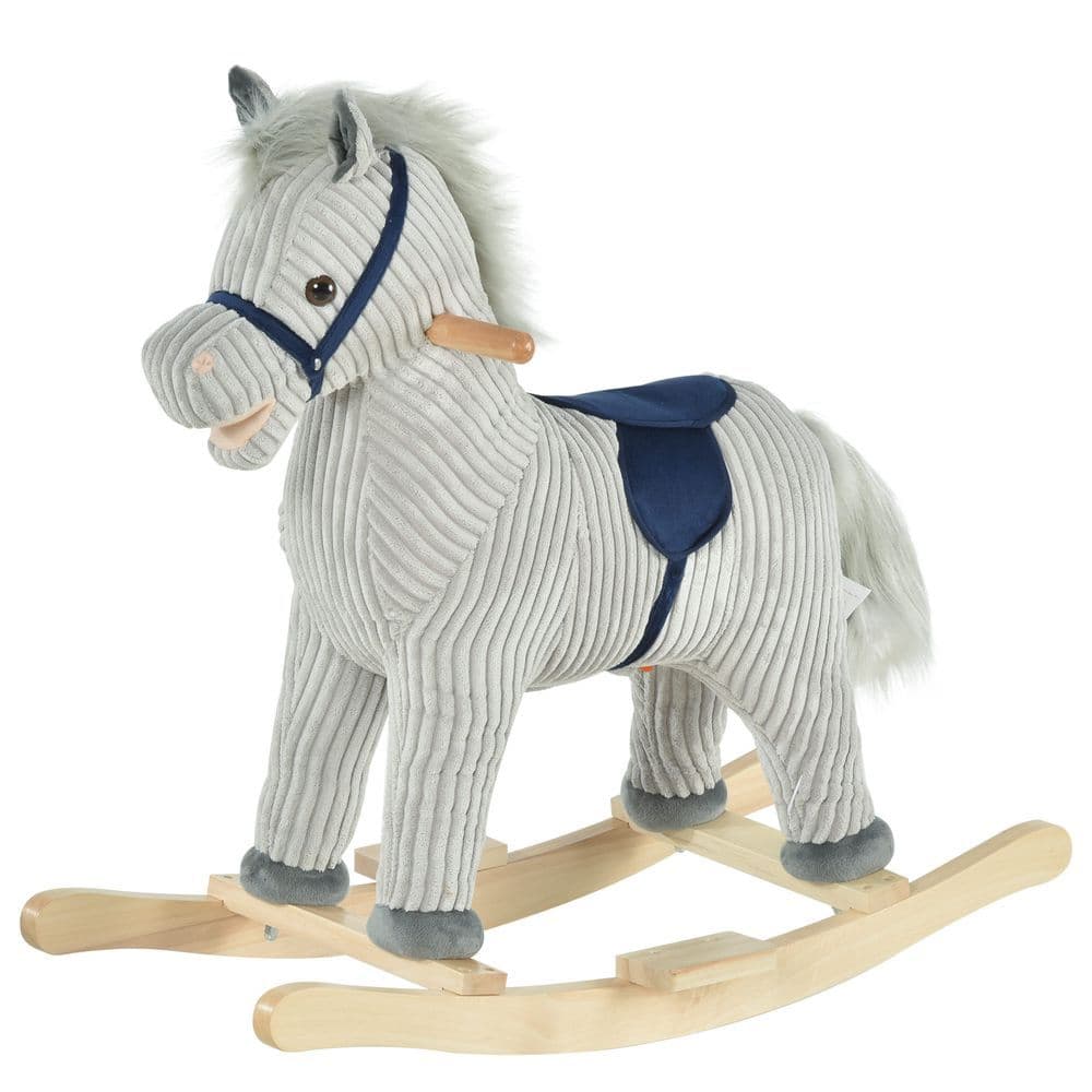 image-Children's Rocking Horse Ride-On Sound Wood Base Handlebars
