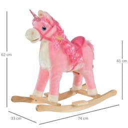image-Kids Rocking Unicorn Ride-On Horse Moving Mouth Tail Sounds 36-72 Mnths