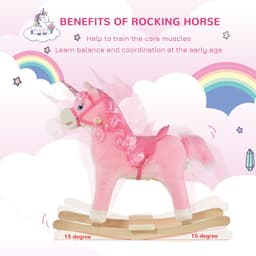 image-Kids Rocking Unicorn Ride-On Horse Moving Mouth Tail Sounds 36-72 Mnths