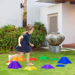 image-11-Piece Balance Stepping Stones Non-Slip Obstacle Course for Kids
