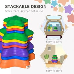 image-11-Piece Balance Stepping Stones Non-Slip Obstacle Course for Kids