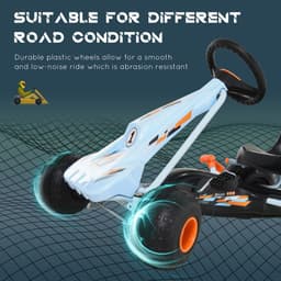 image-Child's Pedal Go Kart Manual Car Brake Gears Steering Wheel Seat Blue