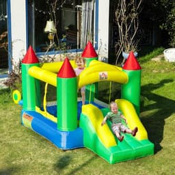 image-Bouncy Castle with Slide Inflatable Bouncer Kids Jumper Bounce Castle HOMCOM