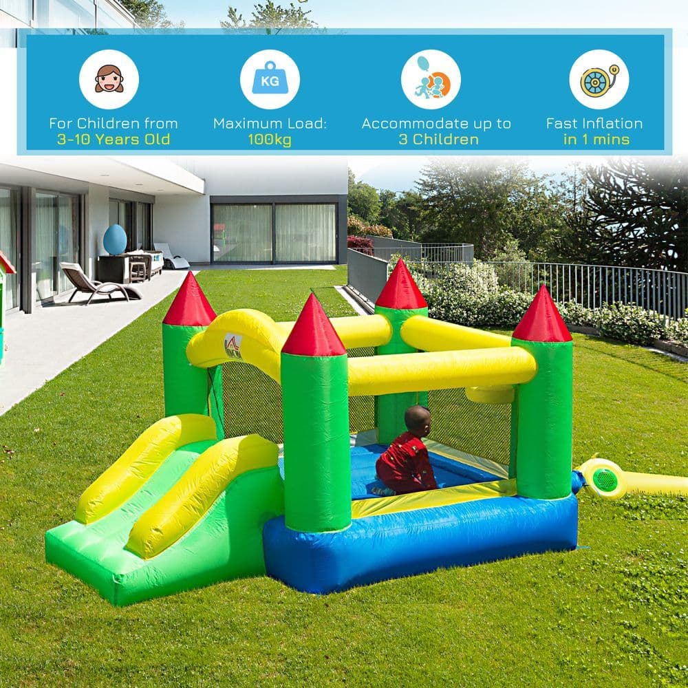 image-Bouncy Castle with Slide Inflatable Bouncer Kids Jumper Bounce Castle HOMCOM