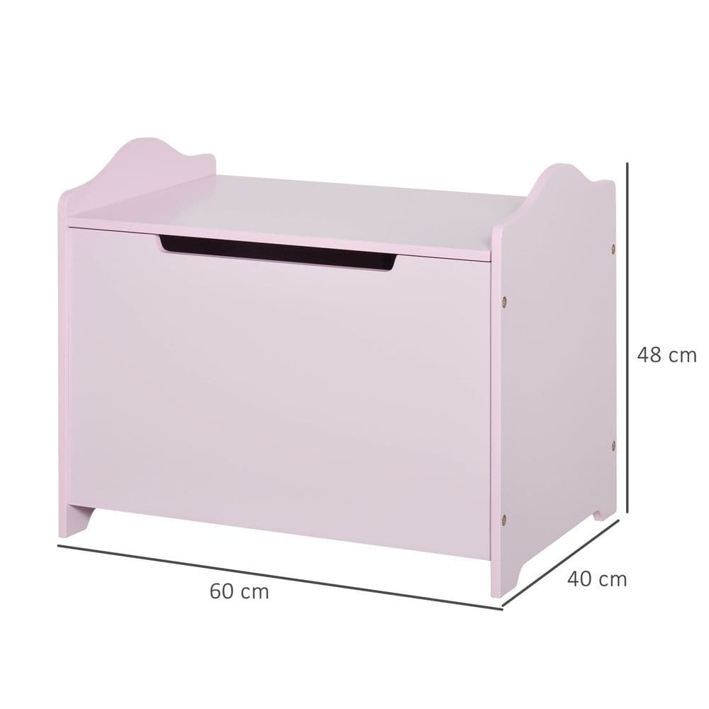 image-40x60cm Kids Storage Box Toy Organiser for Child 3 Yrs+ Bedroom Pink HOMCOM