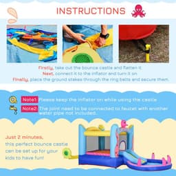 image-Bouncy Castle Slide Water Pool Trampoline, Blower 3.6 x 1.75 x 1.8m
