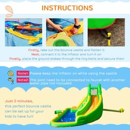 image-Kids Bouncy Castle with Slide Pool Basket Gun Climbing Wall W/ Blower