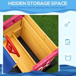 image-Kids Wooden Sand Pit Sandbox Pirate Sandboat Outdoor w/ Canopy Shade