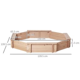 image-Kids Wooden Sand Pit Children Sandbox with Cover Outdoor Playset Outsunny
