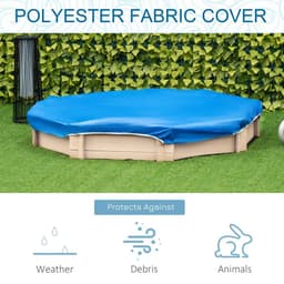 image-Kids Wooden Sand Pit Children Sandbox with Cover Outdoor Playset Outsunny