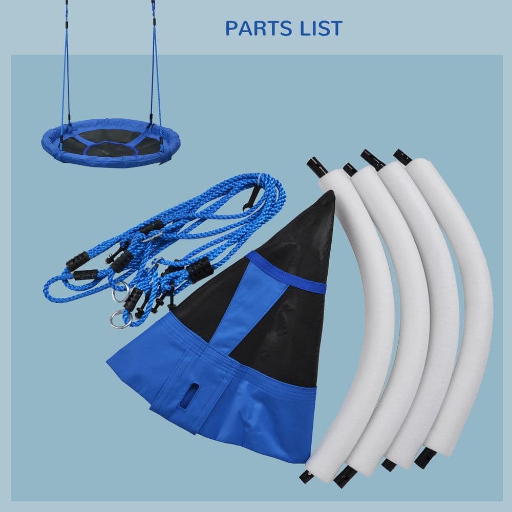 image-Round Swing Kids Game Spin Rope Playground Steel 100cm Playroom HOMCOM