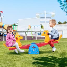 image-Kids Seesaw Safe Teeter Totter 2 Seats with Easy-Grip Handles