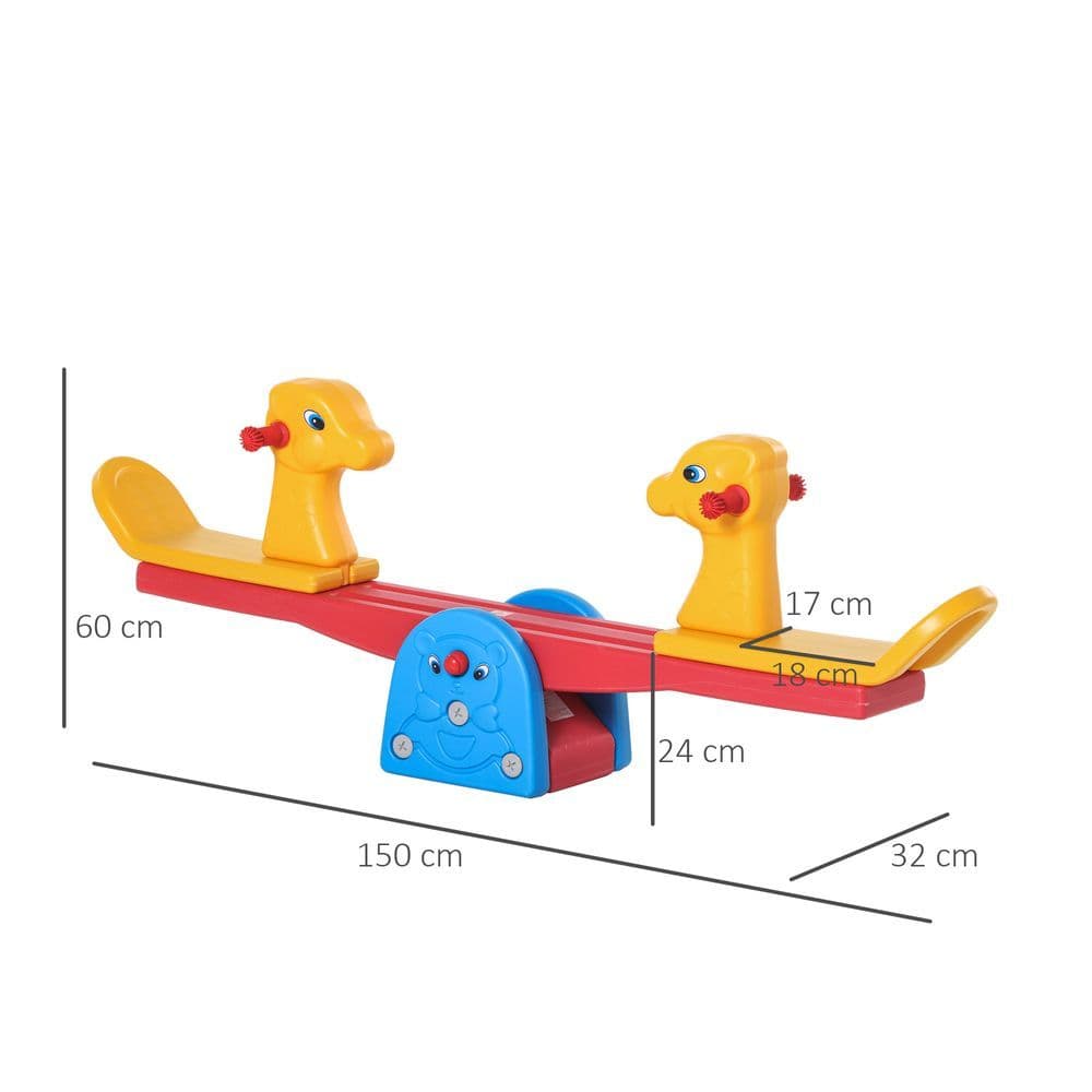 image-Kids Seesaw Safe Teeter Totter 2 Seats with Easy-Grip Handles