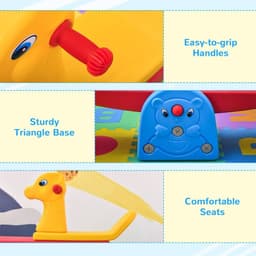 image-Kids Seesaw Safe Teeter Totter 2 Seats with Easy-Grip Handles