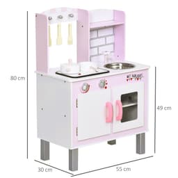 image-Kids Kitchen Play Set Sounds Utensils Pans Storage Child Role Play
