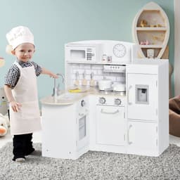 image-Kids Kitchen Play Kitchen Toy Set for Children Drinking Fountain White