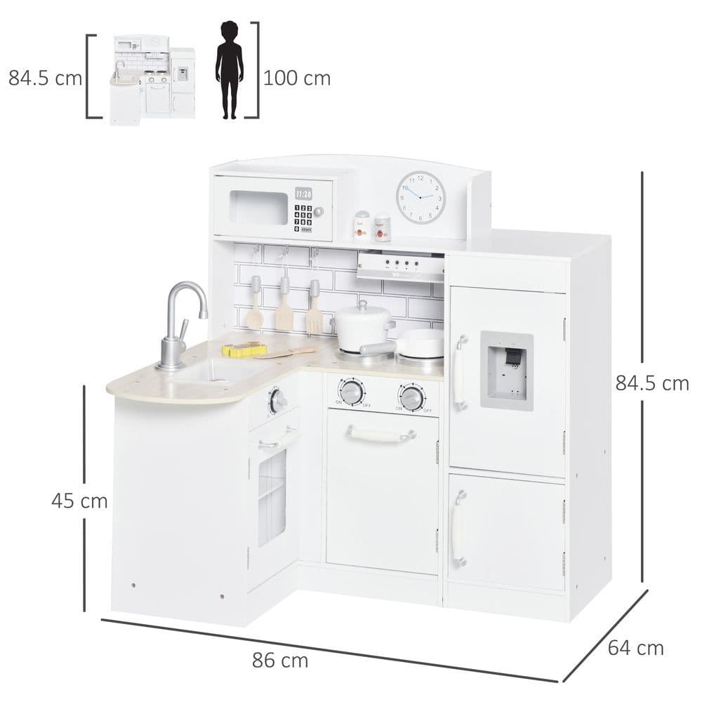 image-Kids Kitchen Play Kitchen Toy Set for Children Drinking Fountain White