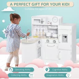 image-Kids Kitchen Play Kitchen Toy Set for Children Drinking Fountain White