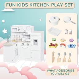 image-Kids Kitchen Play Kitchen Toy Set for Children Drinking Fountain White