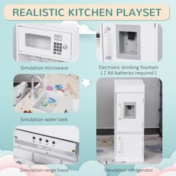 image-Kids Kitchen Play Kitchen Toy Set for Children Drinking Fountain White