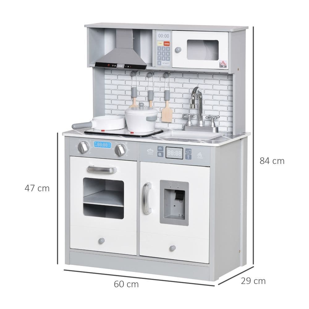 image-Kids Wooden Toy Kitchen Pretend Play Cooking Playset for 3-6 Years Old
