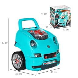 image-Kids Truck Engine Toy Set Horn Light Car Key Age 3-5 Years, Teal Green