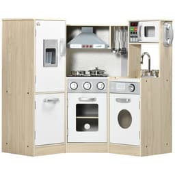 image-Corner Kids Kitchen w/ Sound Light, Phone, Microwave, Oven, Range Hood