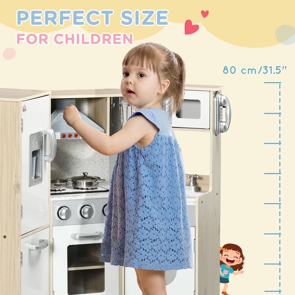 image-Corner Kids Kitchen w/ Sound Light, Phone, Microwave, Oven, Range Hood