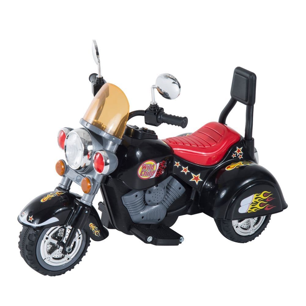 image-6V Kids Electric Motorbike Child Ride On Toy w/ Lights Sound Black HOMCOM