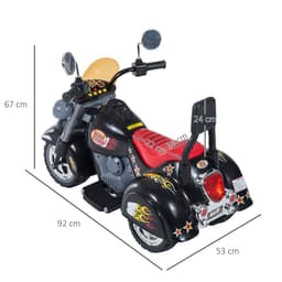 image-6V Kids Electric Motorbike Child Ride On Toy w/ Lights Sound Black HOMCOM