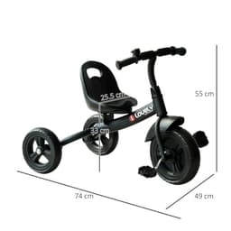 image-Baby Kids Children Toddler Tricycle Ride on Trike W/ 3 Wheels Black HOMCOM