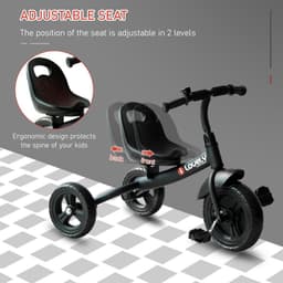 image-Baby Kids Children Toddler Tricycle Ride on Trike W/ 3 Wheels Black HOMCOM