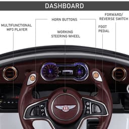 image-Electric Ride-on Car w/ LED Lights Music Parental Remote Control White HOMCOM