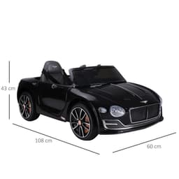 image-Electric Ride-on Car w/ LED Lights Music Parental Remote Control Black
