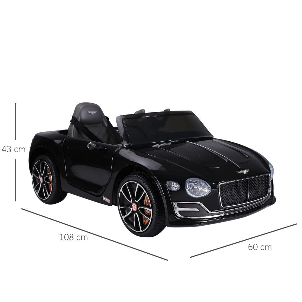 image-Electric Ride-on Car w/ LED Lights Music Parental Remote Control Black