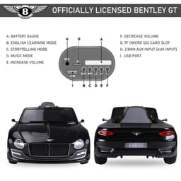 image-Electric Ride-on Car w/ LED Lights Music Parental Remote Control Black
