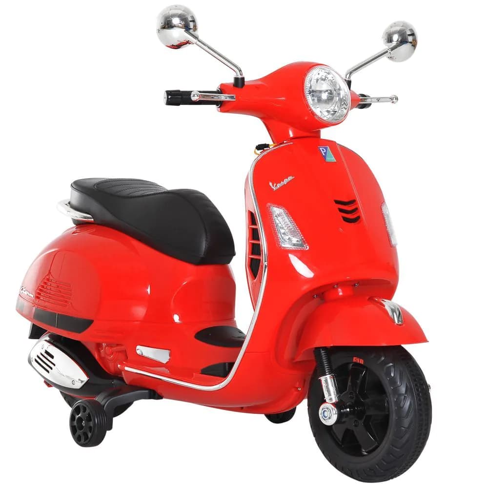 image-Kids Ride On Licensed Vespa Motorcycle 6V Boys Girls Music LED Lights