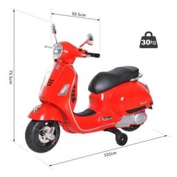 image-Kids Ride On Licensed Vespa Motorcycle 6V Boys Girls Music LED Lights