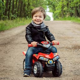 image-Kids Ride On Quads Boys Girls LED Lights Horn Music Toys 4 Wheels Red HOMCOM
