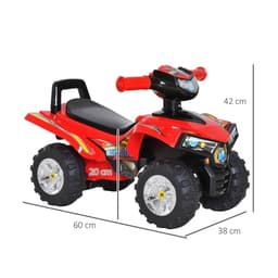 image-Kids Ride On Quads Boys Girls LED Lights Horn Music Toys 4 Wheels Red HOMCOM