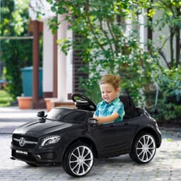 image-6V Licensed Mercedes Benz Kids Ride On Car W/ Remote Light Music Black