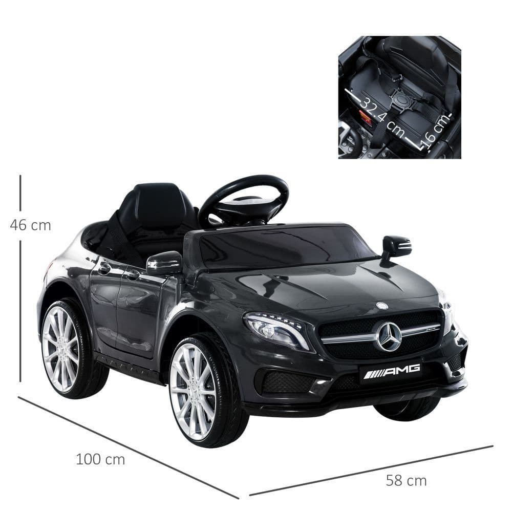 image-6V Licensed Mercedes Benz Kids Ride On Car W/ Remote Light Music Black