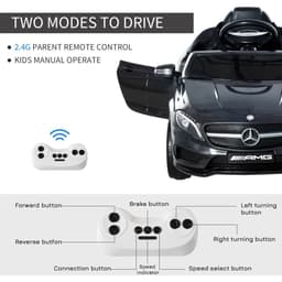 image-6V Licensed Mercedes Benz Kids Ride On Car W/ Remote Light Music Black