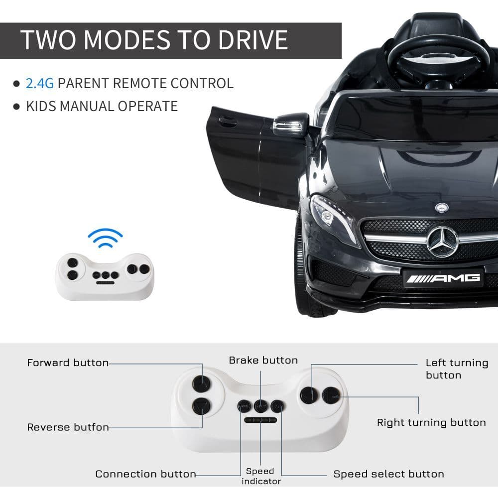 image-6V Licensed Mercedes Benz Kids Ride On Car W/ Remote Light Music Black