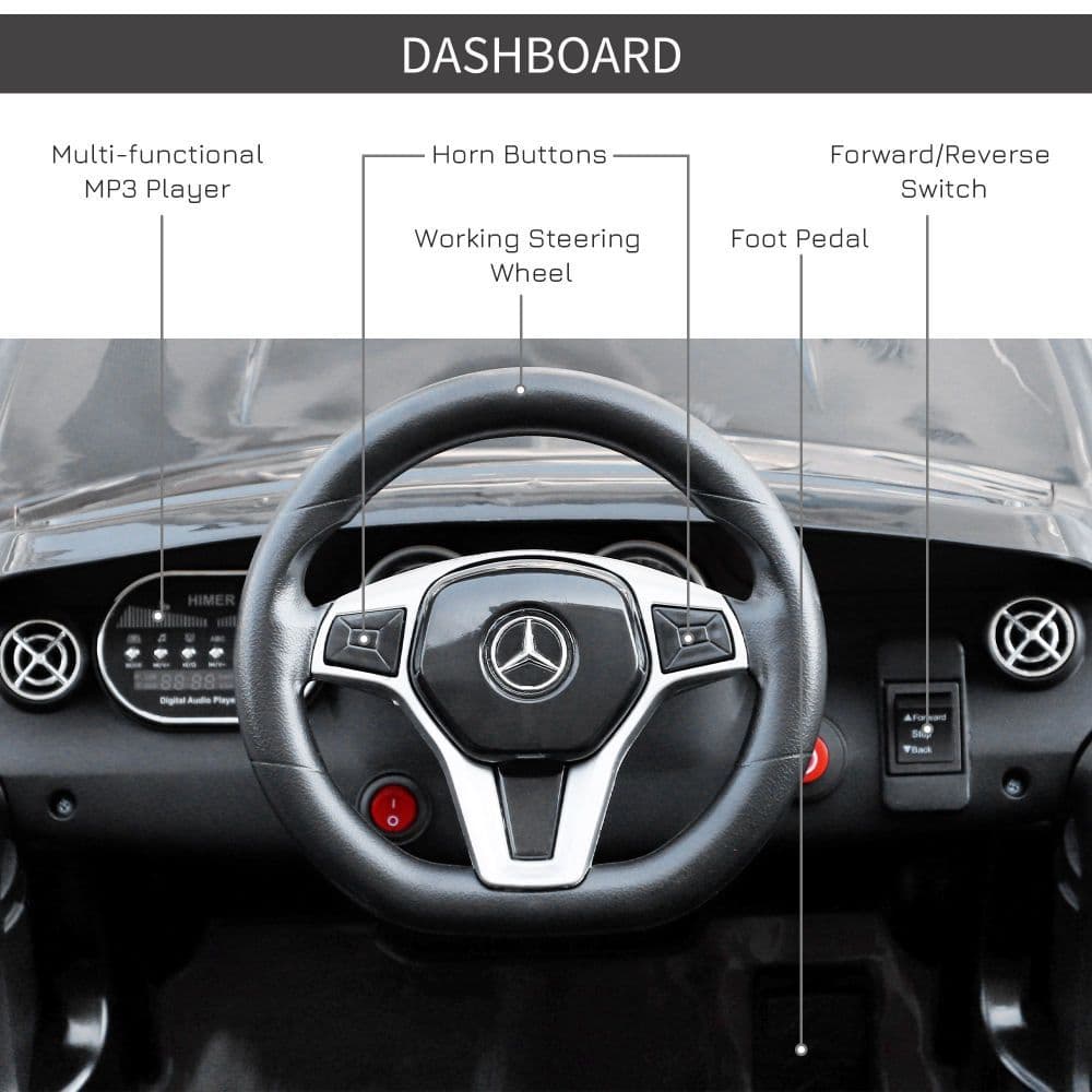 image-6V Licensed Mercedes Benz Kids Ride On Car W/ Remote Light Music Black